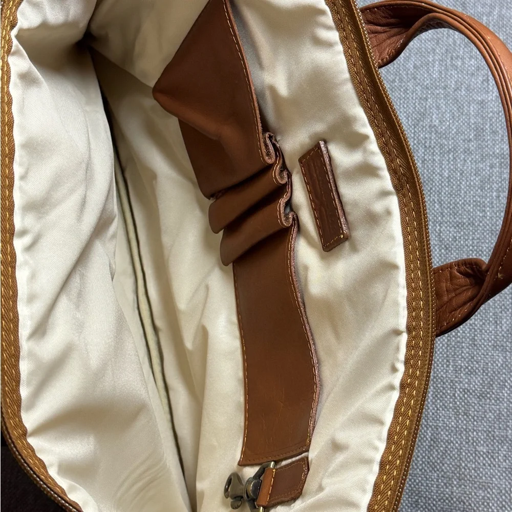 Claire Chase Unisex Saddle Brown Genuine Leather Folio Briefcase Laptop Bag